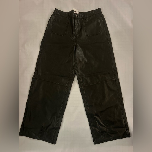 GUESS BLACK LEATHER PANTS - Picture 1 of 3